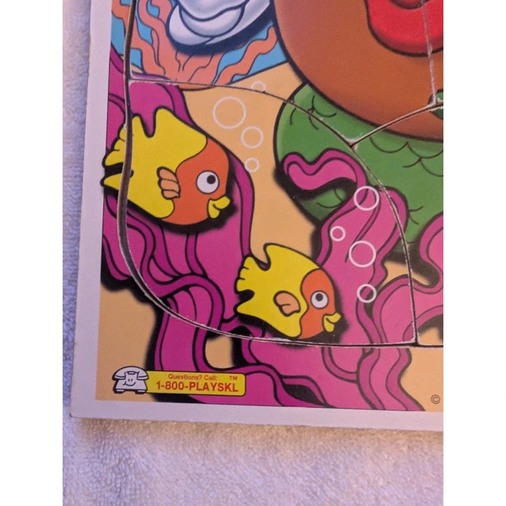 1997 Playskool Mrs Potato Head Spud of the Sea Wooden Tray Puzzle 10 Pc...